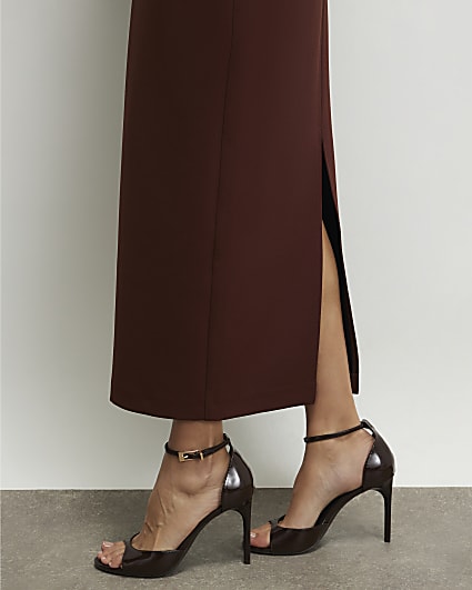 Brown Closed Back Heels