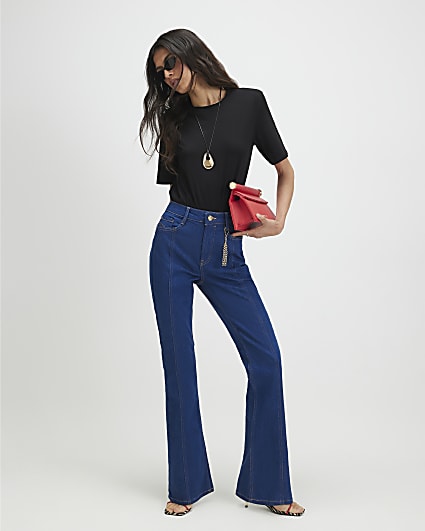 Blue Chain Charm Bootcut Jeans