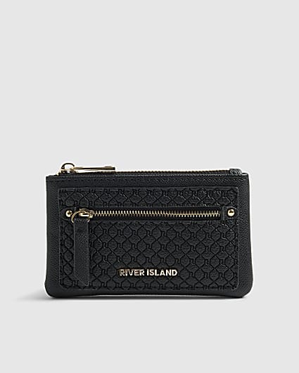 Black Monogram Embossed Mini Purse