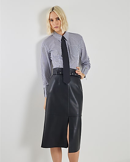 Blue Stripe Tie Shirt