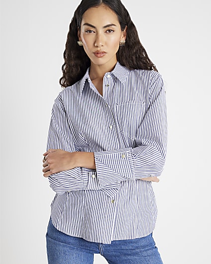 White Striped Button Up Shirt