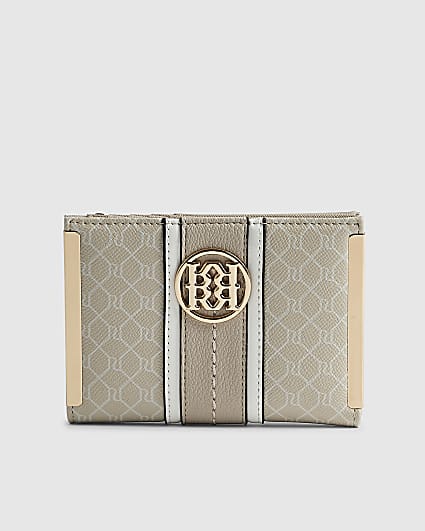 Cream Panelled Monogram Foldout Purse
