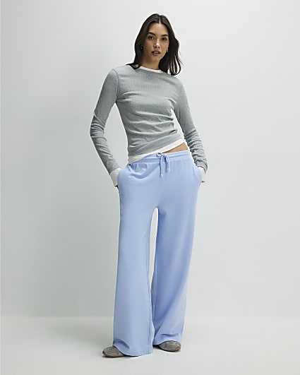 Blue Wide Leg Joggers