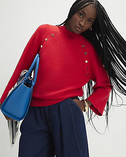 Red High Neck jumper