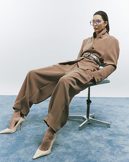 Brown Tapered Trousers