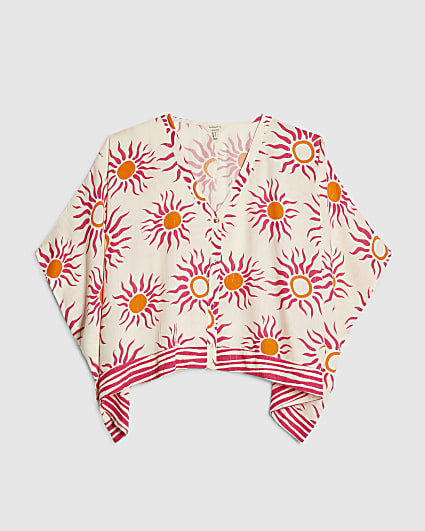 White Sun Print Blouse