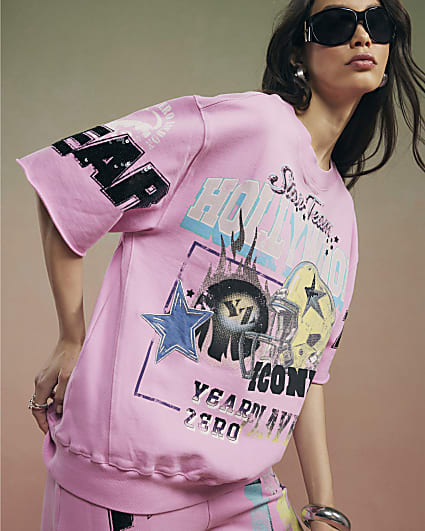 Pink Year Zero Short Sleeve Sweatshirt