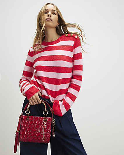 Red 3D Heart Tote Bag