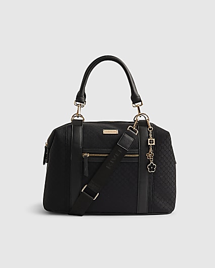 Black Charm Jacquard Monogram Holdall Bag