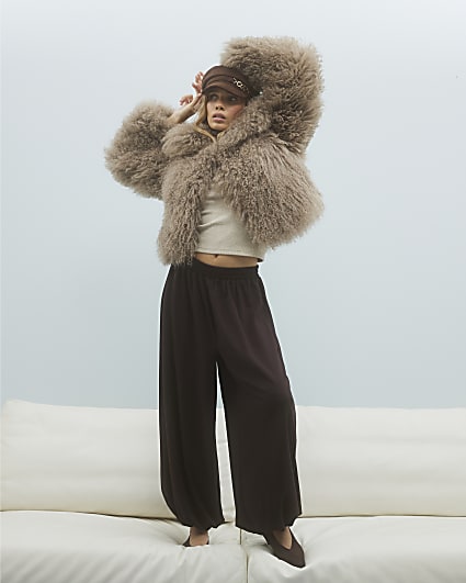 Brown Premium Balloon Leg Trousers