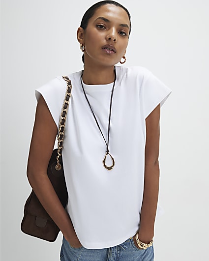 White Cap Sleeve T-shirt