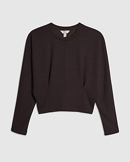 Petite Brown Premium Batwing Sweatshirt