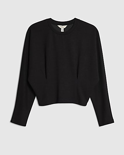 Petite Black Premium Batwing Sweatshirt