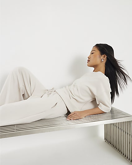 Petite Cream Premium Boxy T-shirt