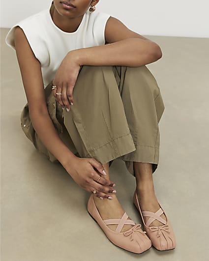 Pink Square Toe Ballet Pumps