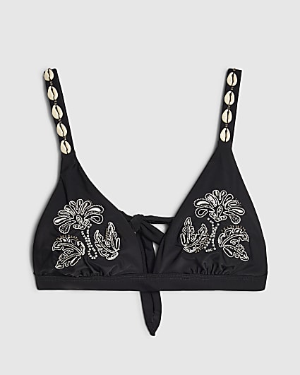 Black Shell Bikini Top