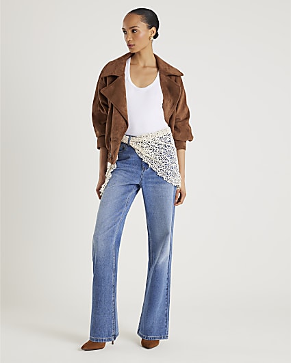 Blue Relaxed Straight Fit Scarf Jeans