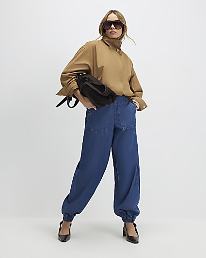 Blue Denim Pull On Joggers