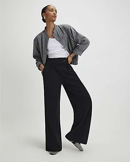 Black Tailored Wide Leg Trousers