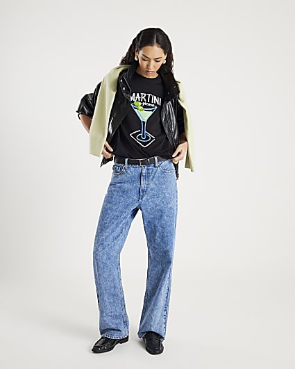 Black Short Sleeve Martini T-shirt