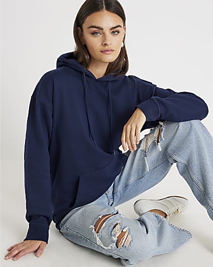 Blue Plain Hoodie