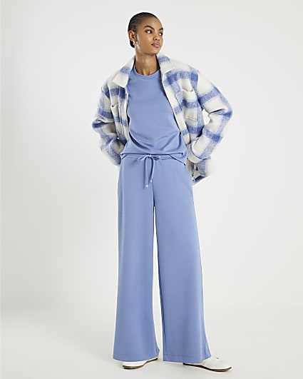 Blue Premium Wide Leg Joggers