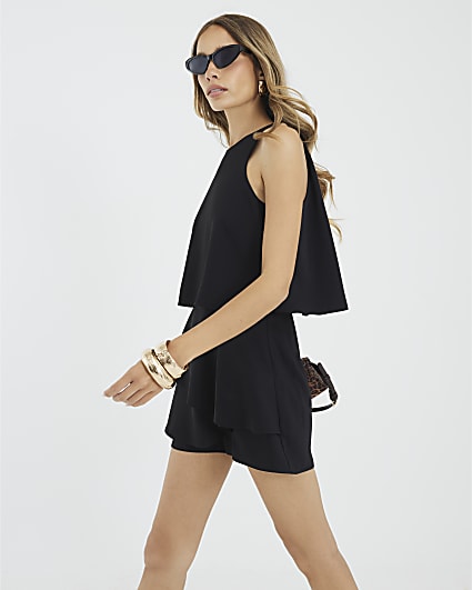 Black Frill Layered Playsuit