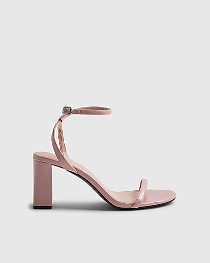 Pink Barely There Heeled Sandals