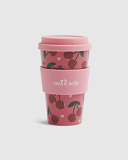 Pink Cherry Travel Coffee Cup