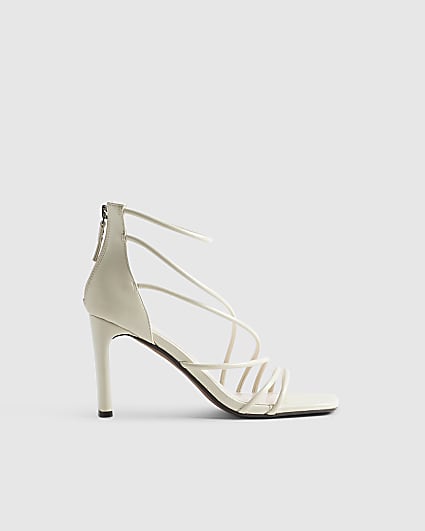 Cream Strappy High Heel Sandals