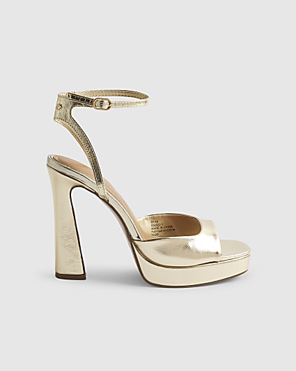 Gold Open Back Platform Sandals