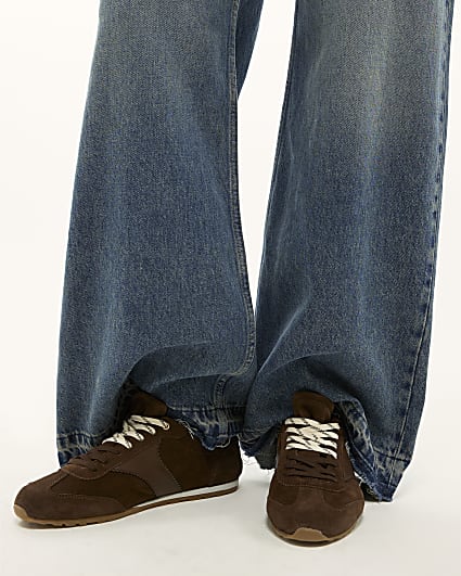 Brown Retro Suede Trainers