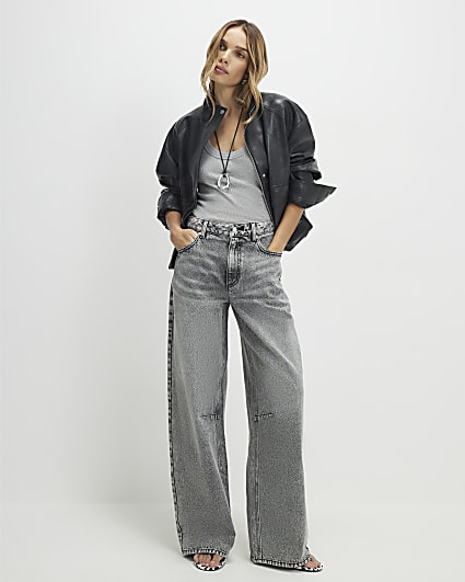 Grey Classic Barrel Jeans