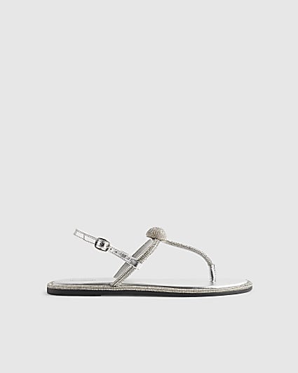 Silver Embellished Sandals
