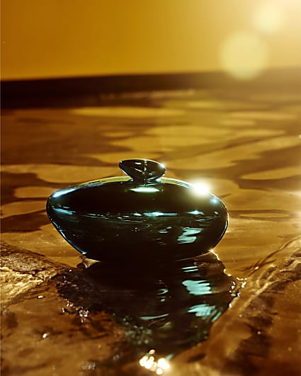 Blue Hard Shell Clutch Bag