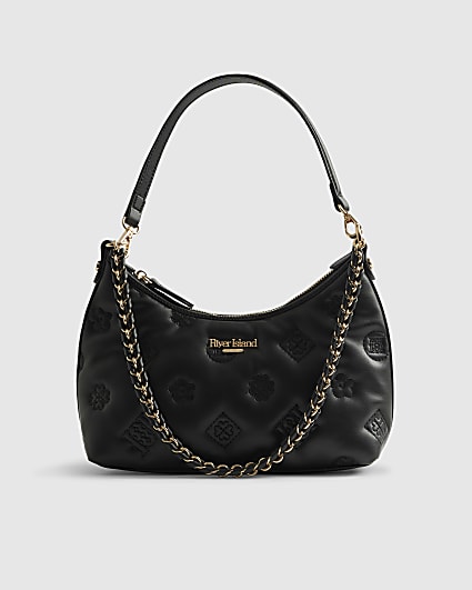Black Monogram Quilted Shoulder Bag