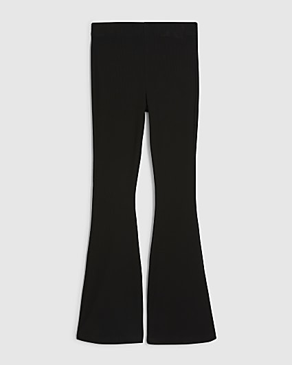 Petite Black High Waisted Flared Leggings