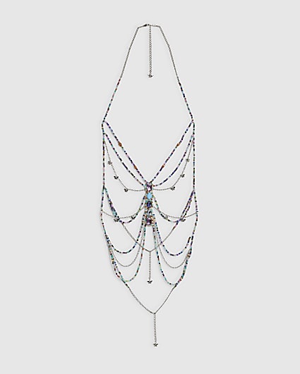 Blue Beaded Body Chain