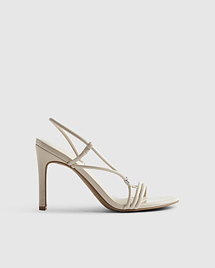 Cream Strappy Heeled Sandals