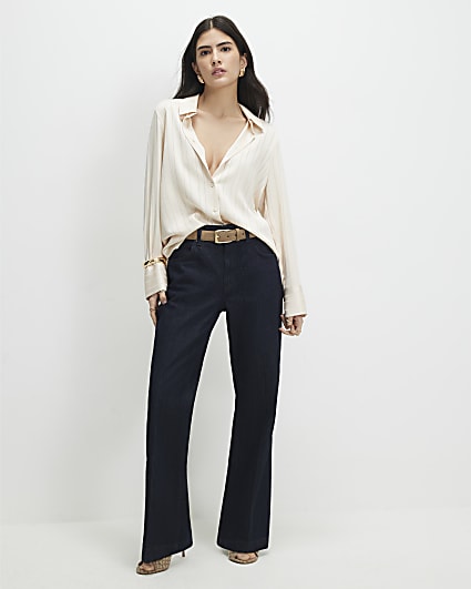 Petite Blue Mid Rise Bootcut Jeans