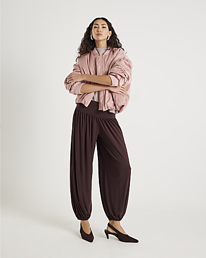 Brown Balloon Leg Trousers
