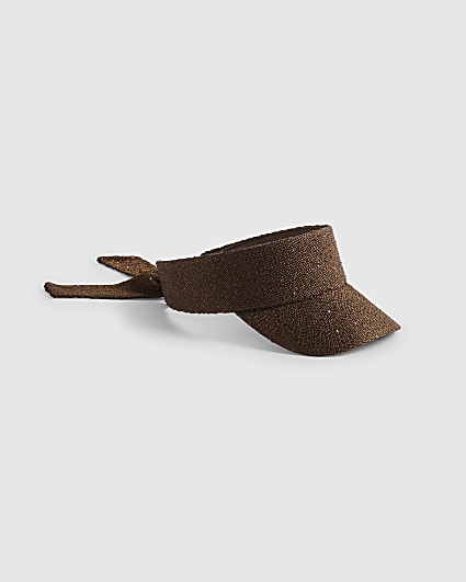 Brown Sequin Visor