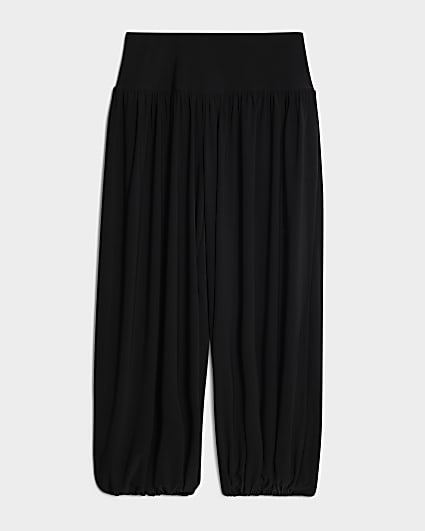 Petite Black Balloon Leg Trousers