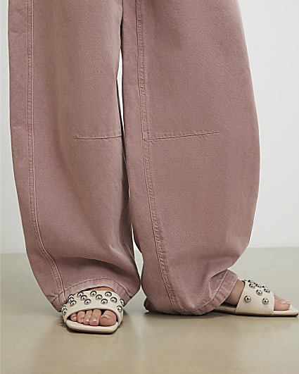 Cream Strapped Studded Sandals