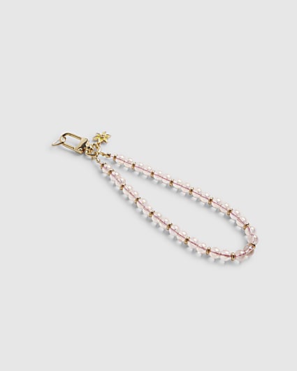 Pink Beaded Phone Chain