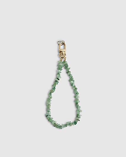 Green Stone Beaded Phone Chain