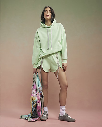 Green Year Zero Embellished Shorts