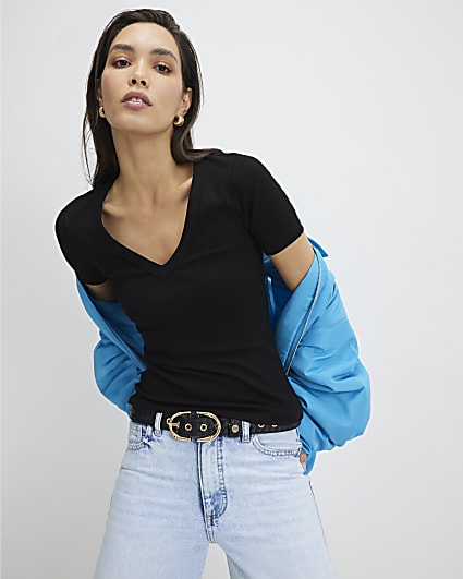 Black V Neck T-Shirt