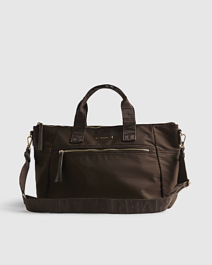 Brown Cabin Size Logo Holdall