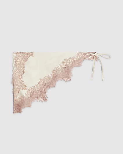 Cream Lace Trim Hip Scarf